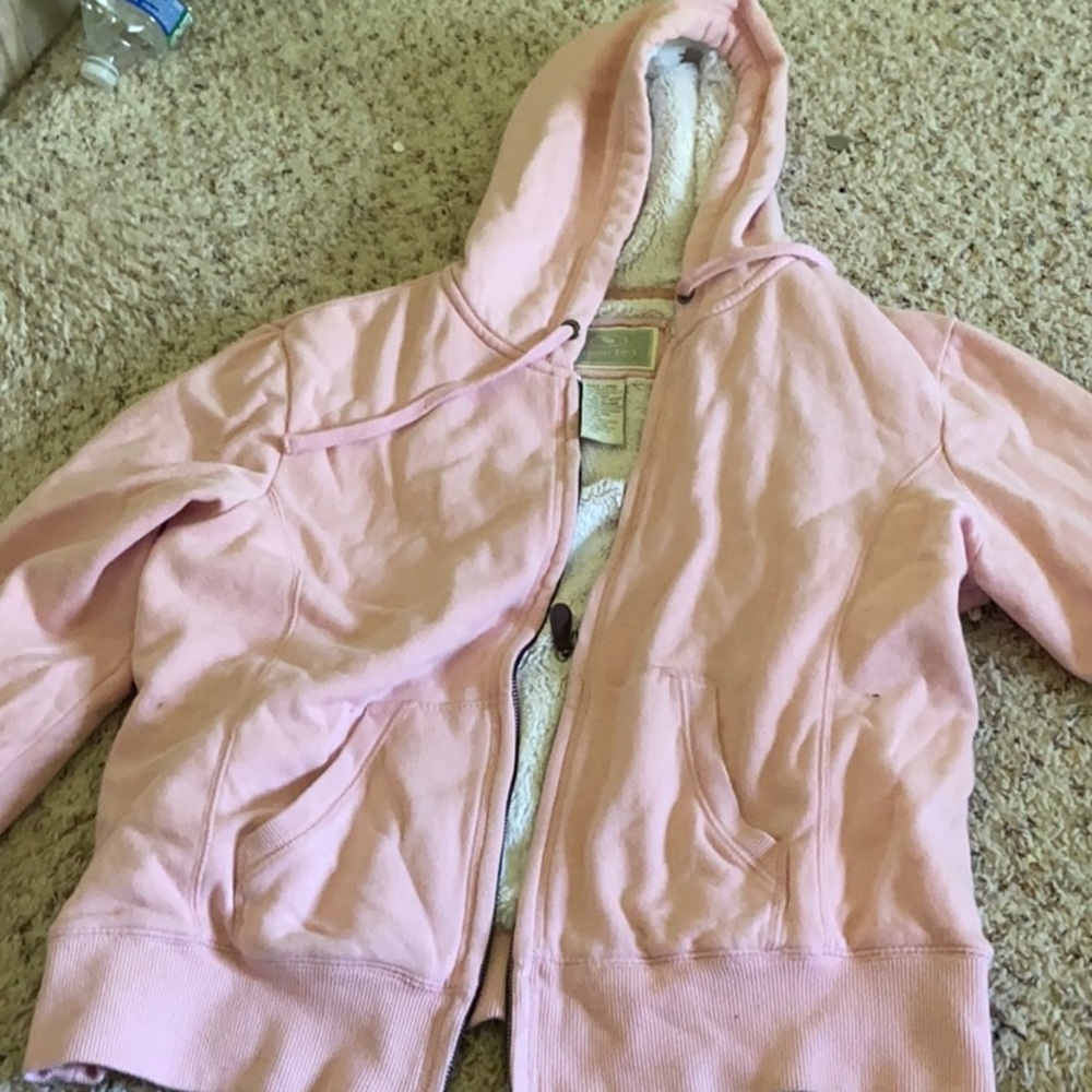 Comfy Pink and White Sherpa Pull over